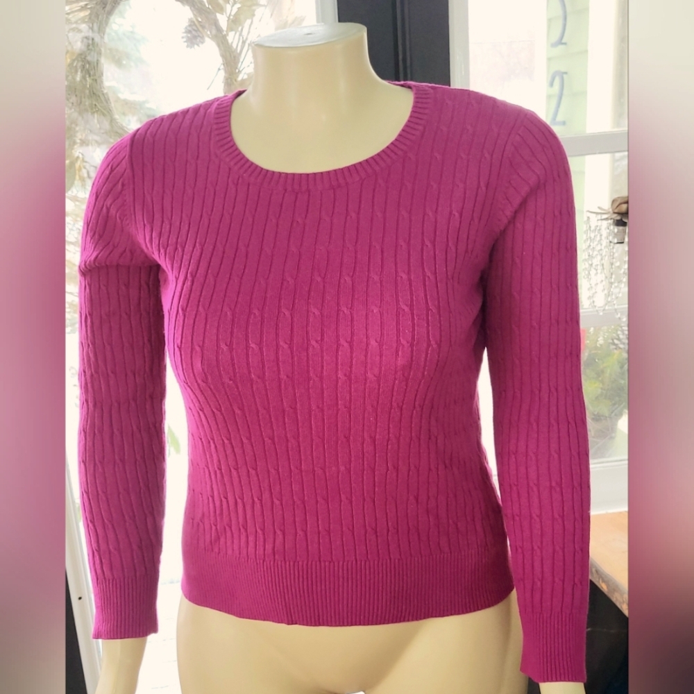 Merona Dusty Pink Crew Neck Ribbed Sweater